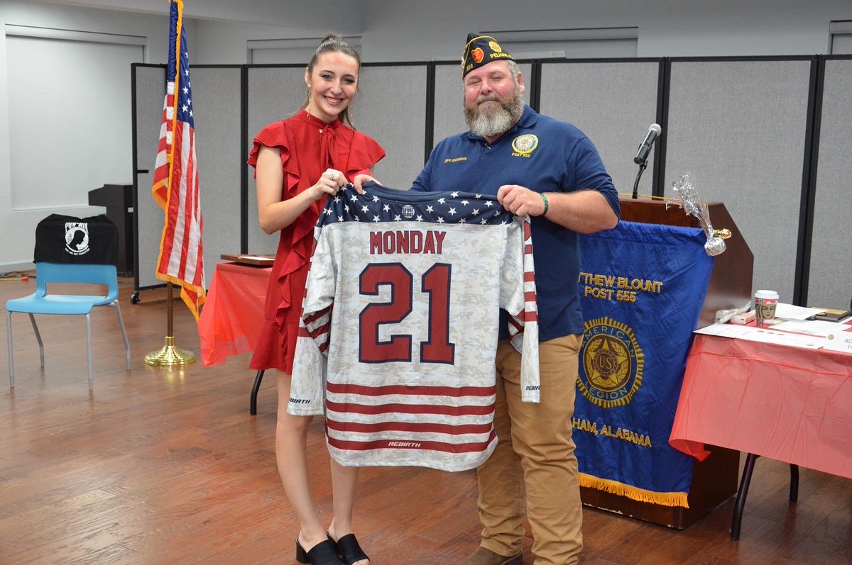 AlabamaHockey's tweet photo. Alabama Hockey is pleased and excited to share our donation to The American Legion Matthew Blount Post 555! We thank you for your compassion and dedication to enrich the lives of veterans, active duty, and youths! Roll tide and thank you for your service! #TheAmericanLegion 🇺🇸 https://t.co/UCl3p09VZ4