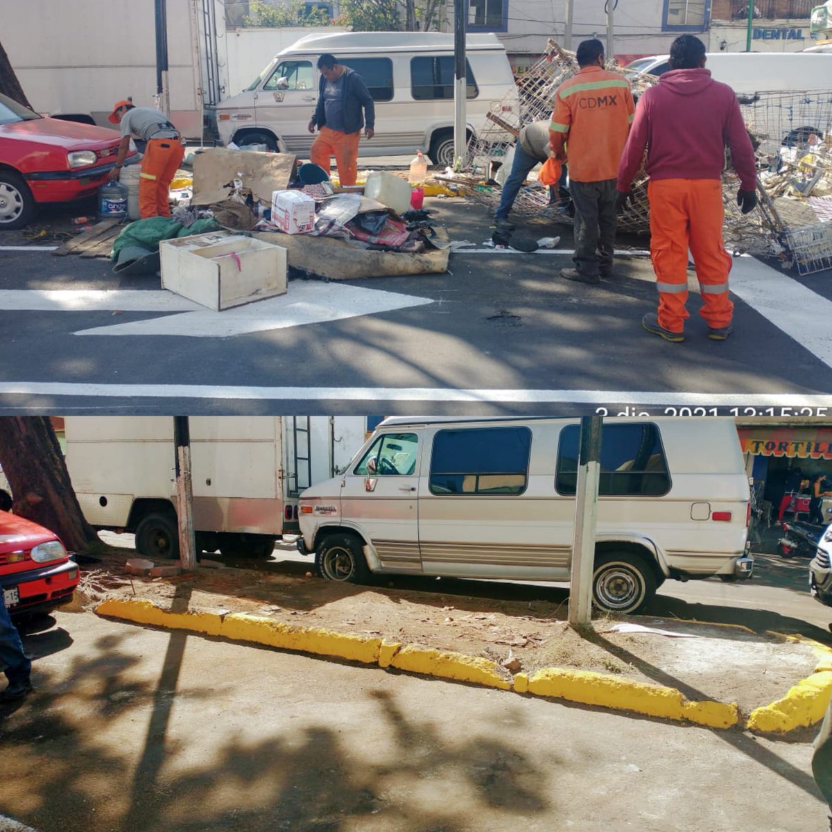AlcCuauhtemocMx's tweet photo. Continuamos con el mejoramiento de #ServiciosUrbanos🚧 en diversos puntos de calzada de la Viga, con labores de:

✅ #Balizamiento vehicular🚗 y peatonal🚶🏽🚶🏻‍
✅ #Barrido fino🧹
✅ Retiro de #triques.

#CuauhtémocEsTuCasa🏡 https://t.co/nDLRp5tBN2