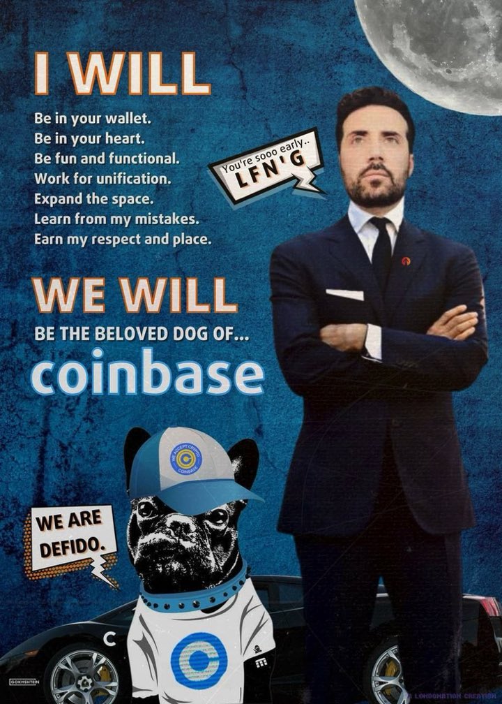 journalboyf's tweet photo. @davidgokhshtein $DeFido is ready. We are not only the only coinbase meme pup. We are also a #DeFiMachine . We are coming home! #differentbreed https://t.co/VHfolKPvmY