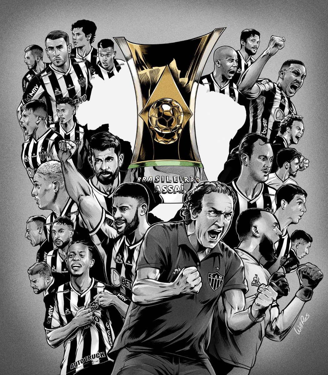 Atletico's tweet photo. ⭐⭐ O Brasil é o Clube Atlético Mineiro! #BicaBiCAMpeão 🏆🏆

🎨 @willrios https://t.co/S7qkHEYpxN
