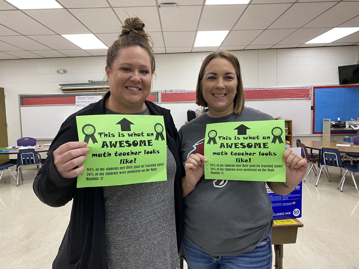 Shout out to Ms. Garcia &amp; her co-teacher Mrs. Beattie for helping 94% of their kiddos meet their goal on the Math Monthly 3. Love the way these two (one being a reading teacher) work together for the success of all students! This is what a growth mindset can do! <a href="/HCPS_Kingswood/">Kingswood Elementary</a>