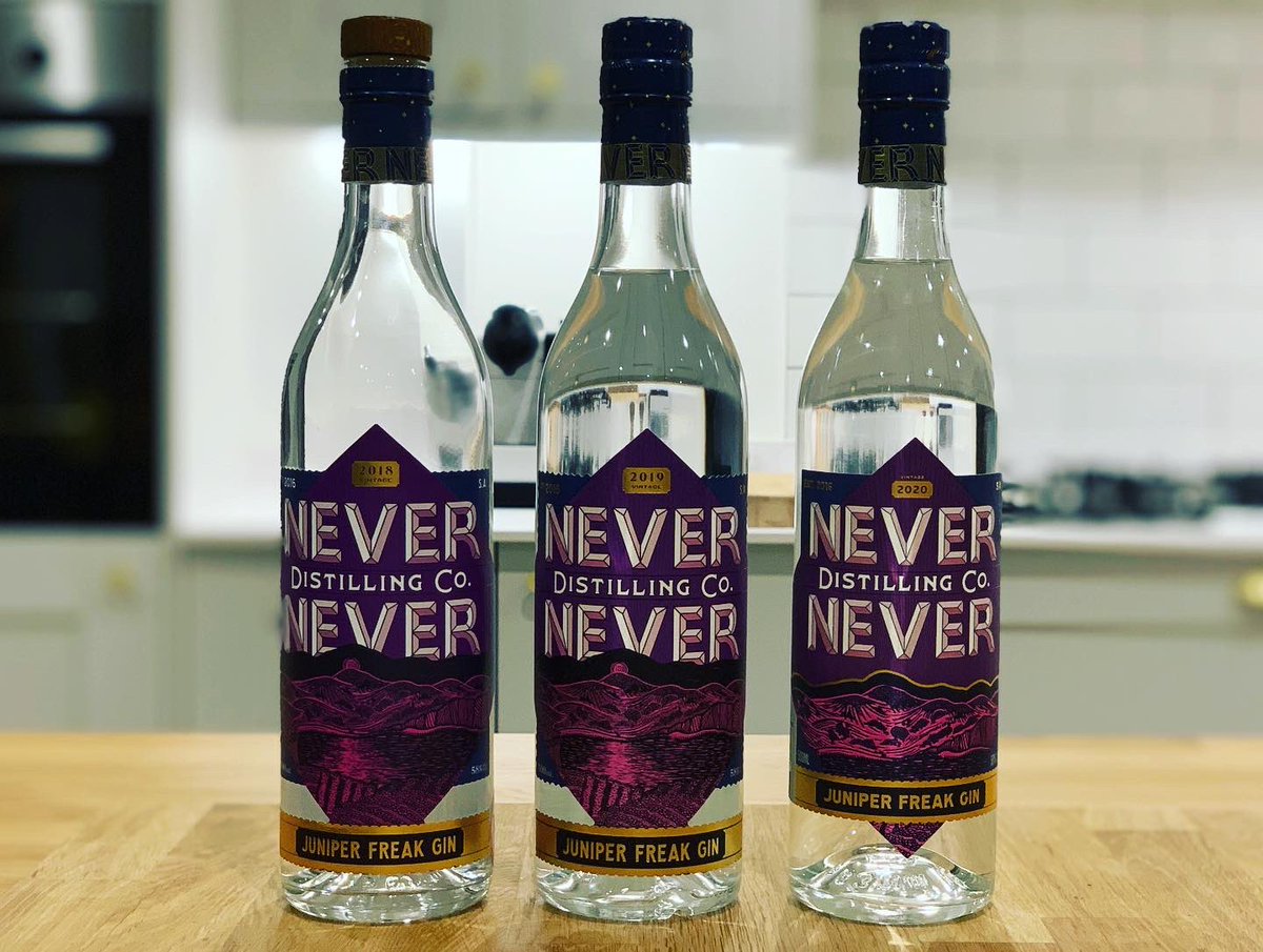 theginshelf's tweet photo. There’s a reason that @neverneverdc Juniper Freak is one of my very favourite gins - it’s FREAKING awesome! 

Such a treat to be able to compare the three vintages side by side! I never tire of seeing this liquid louch like no other in the cold🥶🍸🤘🏼

#gin @MartiniClubUK https://t.co/nPH44liN16