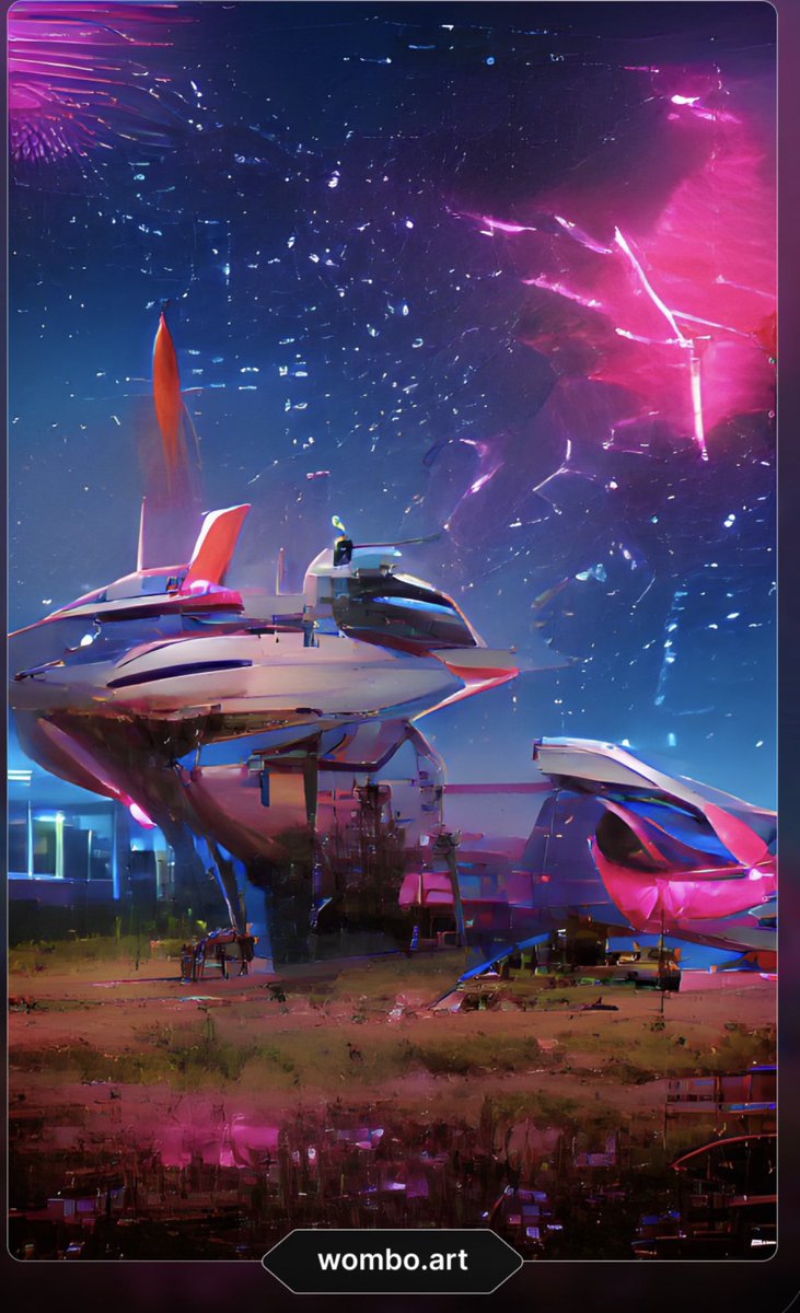 TerryMaggert's tweet photo. For the next hour I will be in my car making art with the wombo dream app thank you for your understanding #backyardstarship #womboart https://t.co/uPCED1BGjg