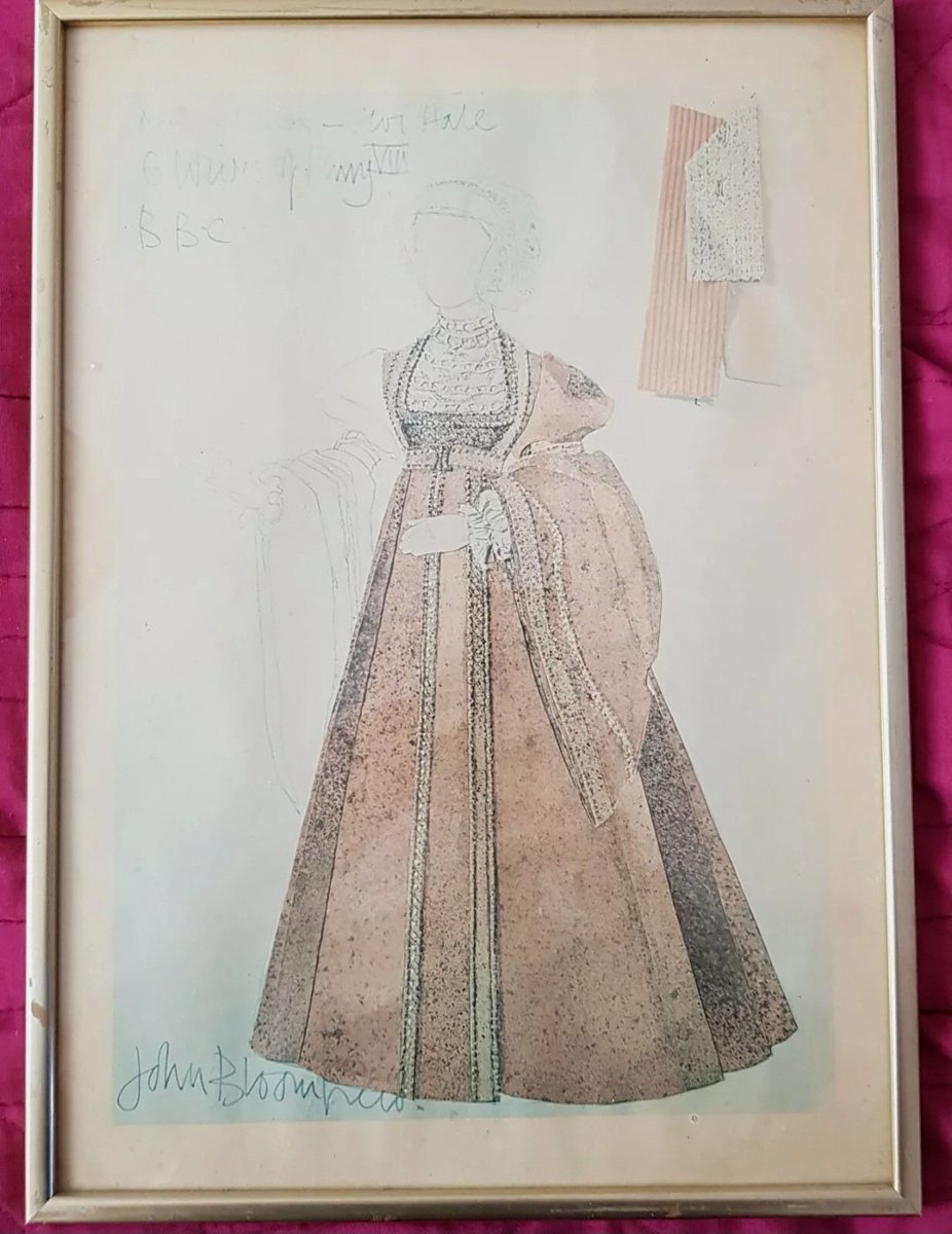 1/2 Snaffled on ebay - the complete set of John Bloomfield's costume designs from the BBC's 'The Six Wives of Henry VIII' 👑😁#catherineofaragon #anneboleyn #janeseymour #anneofcleves #annettecrosbie #dorothytutin #annestallybrass #elvihale
