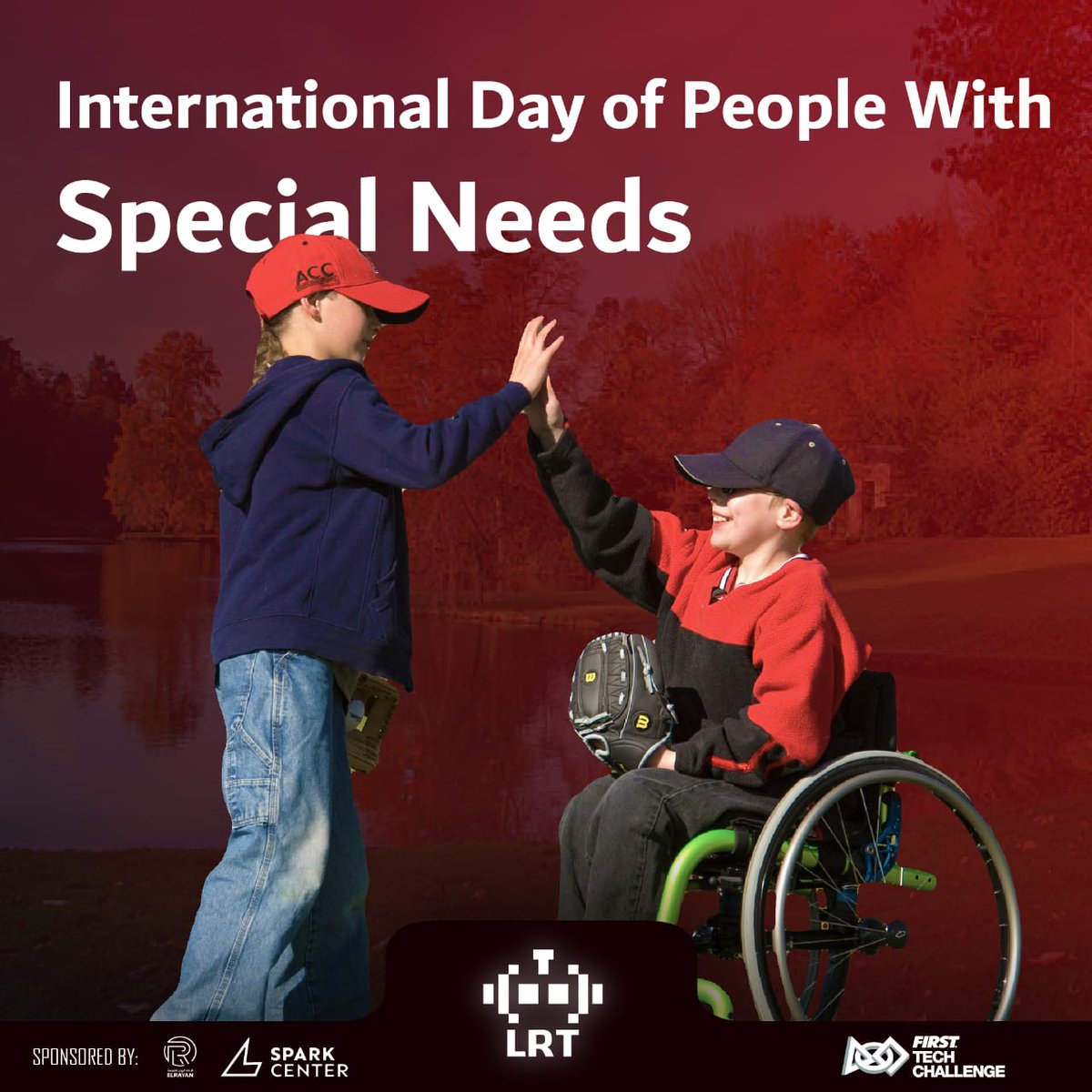 _الـــيوم العالمي للأشخاص لذوي الاحتياجات الخاصة. 
يصادف يوم 3 ديسمبر من كل عام وهو يوم عالمي خصص من قبل الأمم المتحدة منذ عام 1992 لدعم ذوي الإعاقة، يهدف هذا اليوم إلى زيادة الفهم لقضايا الإعاقة ودعم التصاميم الصديقة للجميع من أجل ضمان حقوق الأشخاص ذوي الإعاقة.💫