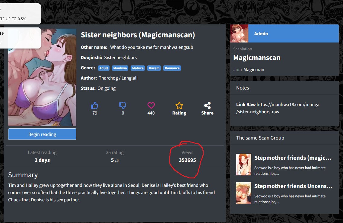 TheMagicM3's tweet photo. Reminder that Toonily, webtoonxyz, and manga18 are all traitors who supported Acera shit translations instead of mine! Read Sister Neighbors only at Manhwa18(.com) and let's return the 1 million views! Read the last 10 chapters translated by Magicman! Screw the other tls! https://t.co/UzAXI7FnMV