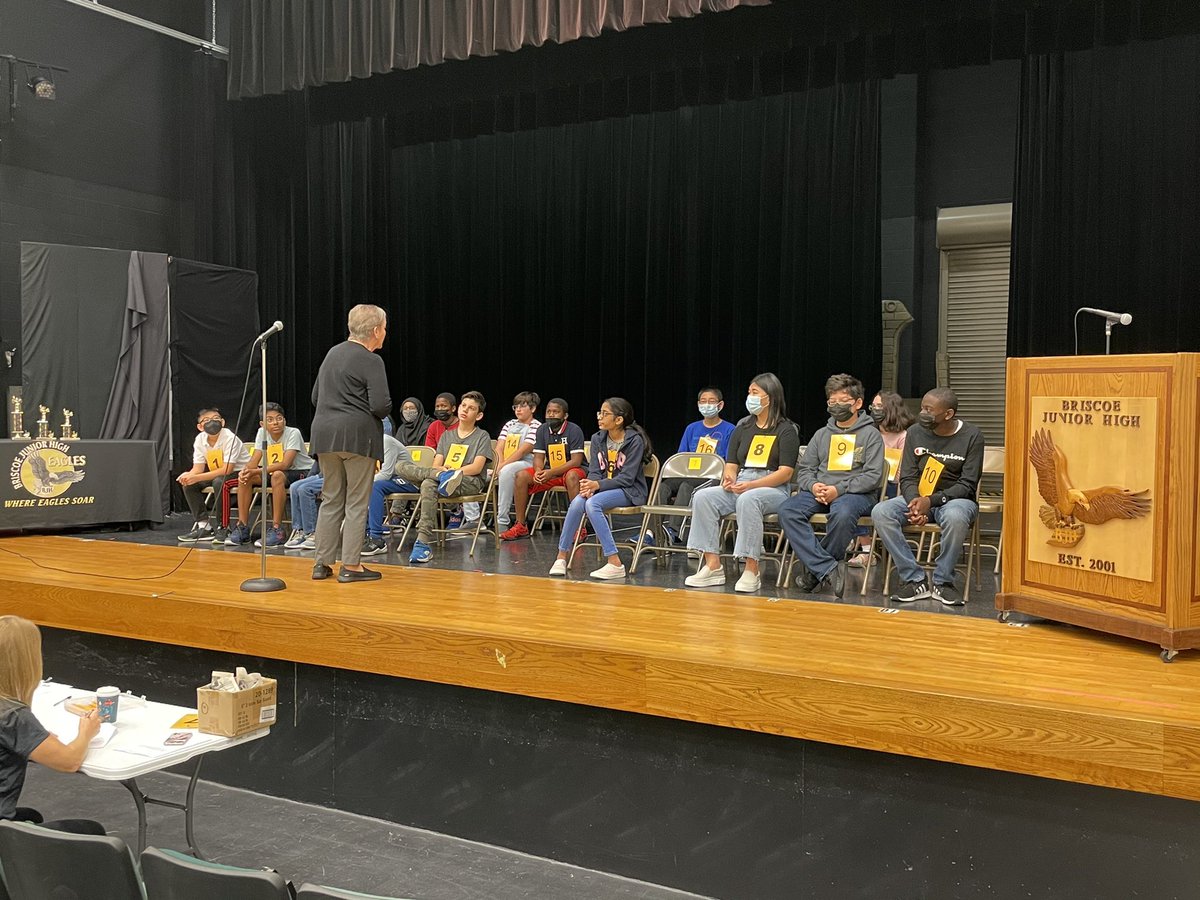 briscoe_eagles's tweet photo. What an incredible group of spellers! Congratulations to our champion, runner-up, and TIE for 3rd! They kept spelling so many difficult words, we finally had to call it a tie! 🦅🌟🤩 https://t.co/sAty0USgh6