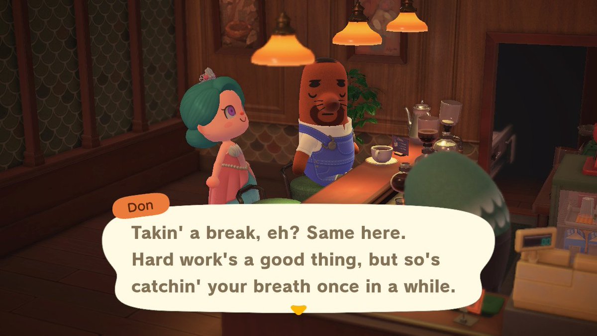 kikicalypso's tweet photo. #selfcare tips from ya boy don. we only have one body, so treat it well. 💜 #acnh https://t.co/G2IuawcYe3