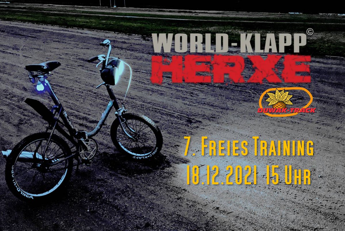 worldklapp's tweet photo. Freies Regen-Training am Samstag 18.12.2021 15 Uhr auf dem Duwak-Track in #herxheim
#duwaktrack #worldklapp #regen #klapprad
https://t.co/hViB0d3n7A https://t.co/zfuI1KKFeO