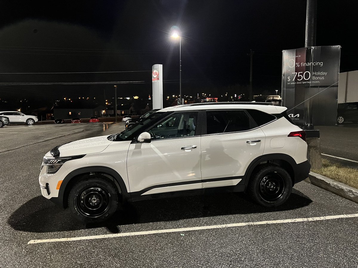 DonnieOK's tweet photo. Winter ready #studless #KIA #Seltos #AWD #CornerBrook #winteriscoming not tonight but definitely tomorrow. https://t.co/TKmEluqmgS