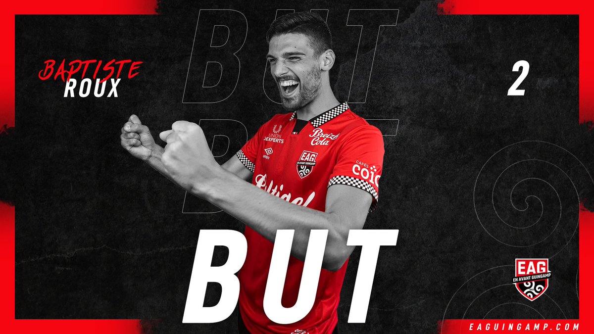 EAGuingamp's tweet photo. #EAGDFCO 3⃣-2⃣ 78' BUUUUT pour En Avant !! Suite à un corner rapidement joué, Roux catapulte le ballon de la tête au fond des filets !! Quel scénario ! https://t.co/FS0KeBW6zv