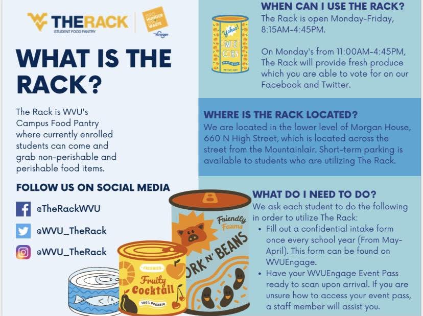 Check out this great information about our campus food pantry; The Rack! 😁