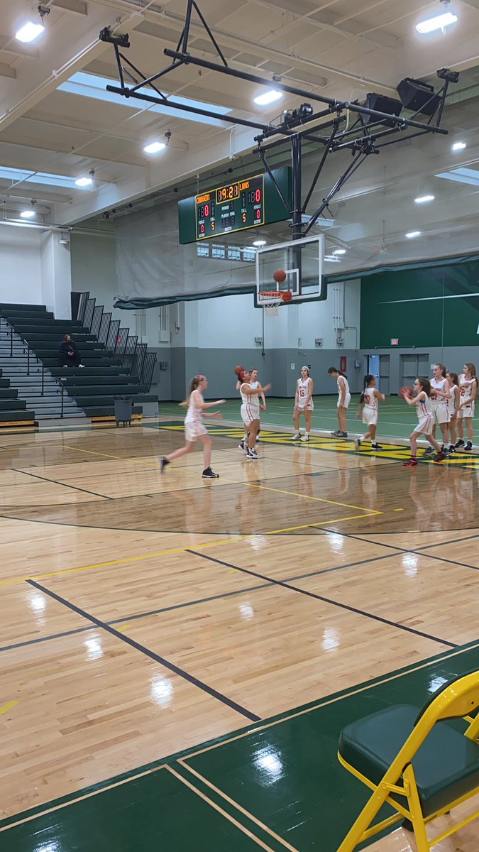 CJA Freshmen getting ready to take on U City in the Lindbergh Freshmen Girls Tourney.