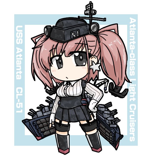 アトランタ(艦これ) 「#みんなのデフォ絵と等身絵の比較が見たい  
ほいさ 」|織匡俗@4/16防人のうた【B-17】のイラスト