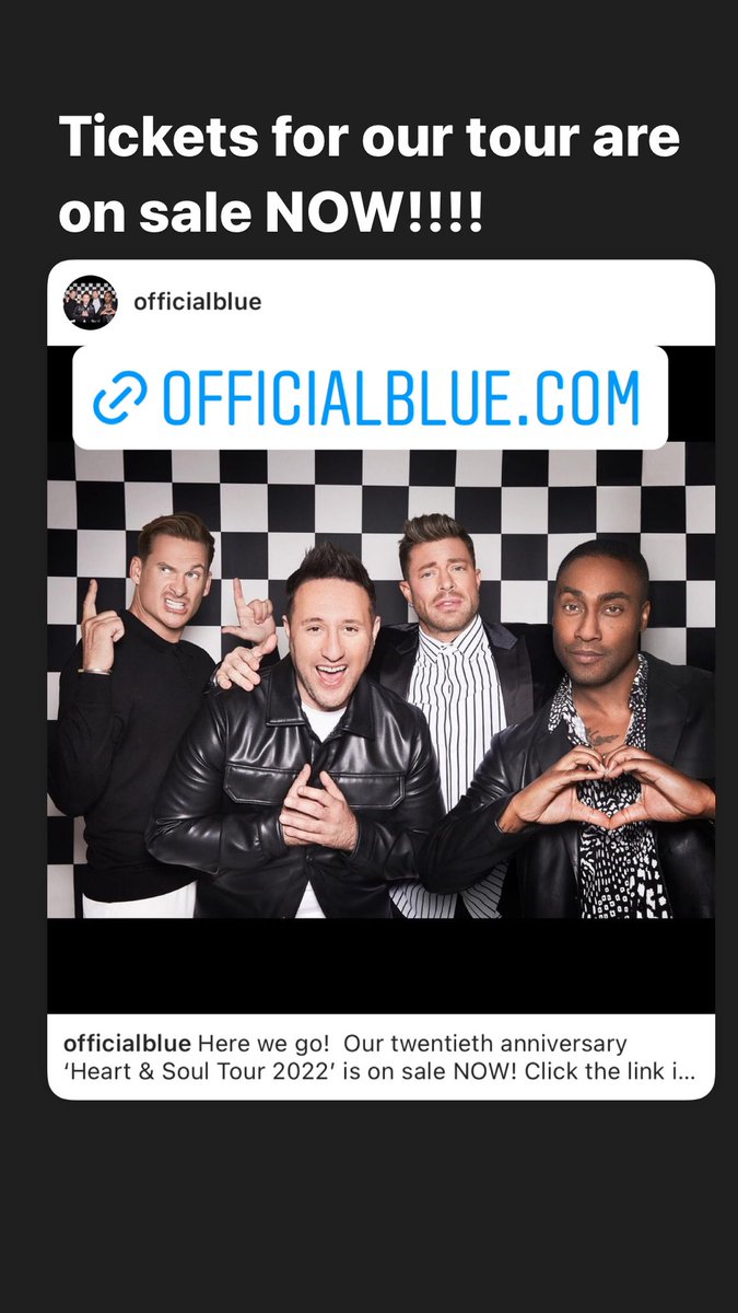 MrDuncanJames's tweet image. Overwhelmed by the massive response for you guys buying tickets for our 20th anniversary tour! Can’t wait to see you all next year #onelove #heartandsoultour #blue @officialblue