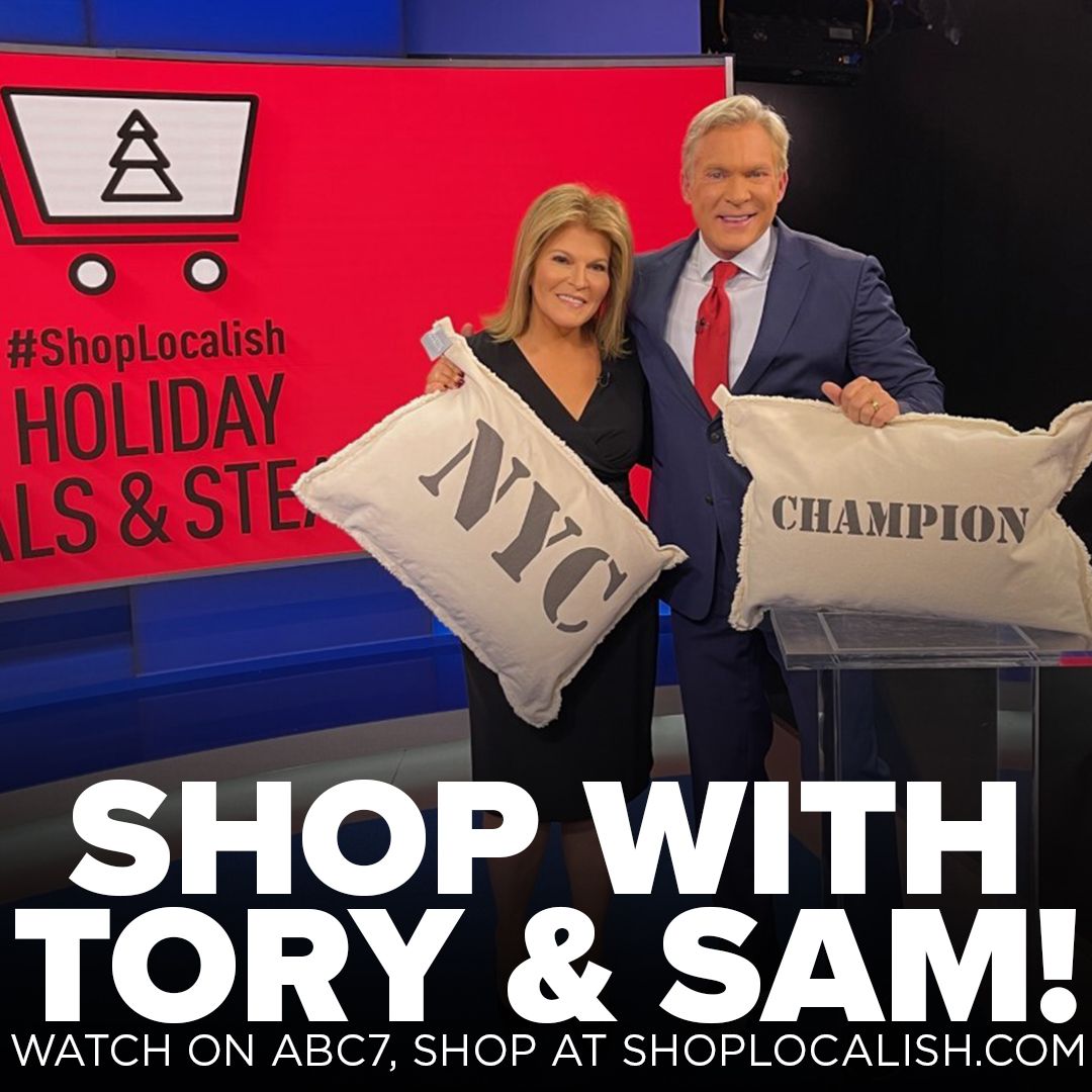 ABC7NY's tweet photo. Searching for that perfect holiday gift? Tory Johnson and Sam Champion are here to help! Tonight at 7:30 on ABC 7, "#ShopLocalish: Holiday Deals & Steals" is back with incredible deals. Shop here: https://t.co/JEX1eZXl9l https://t.co/fpk9MzC5BQ