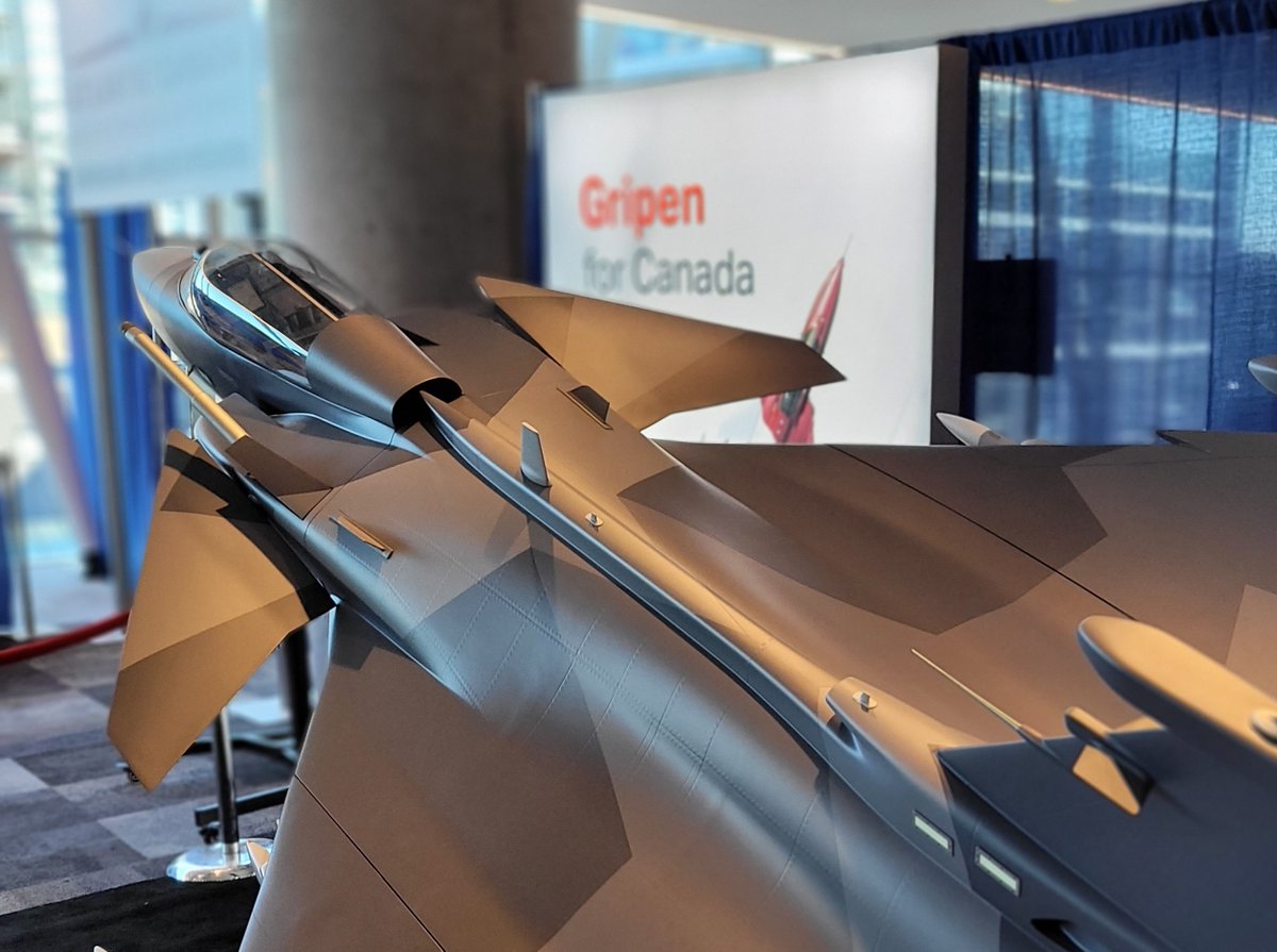 Did you catch our #GripenforCanada Team partner @IMP_AAD on the news this week? They proudly displayed the Gripen model in the very facility where the fleet would be built in Halifax.