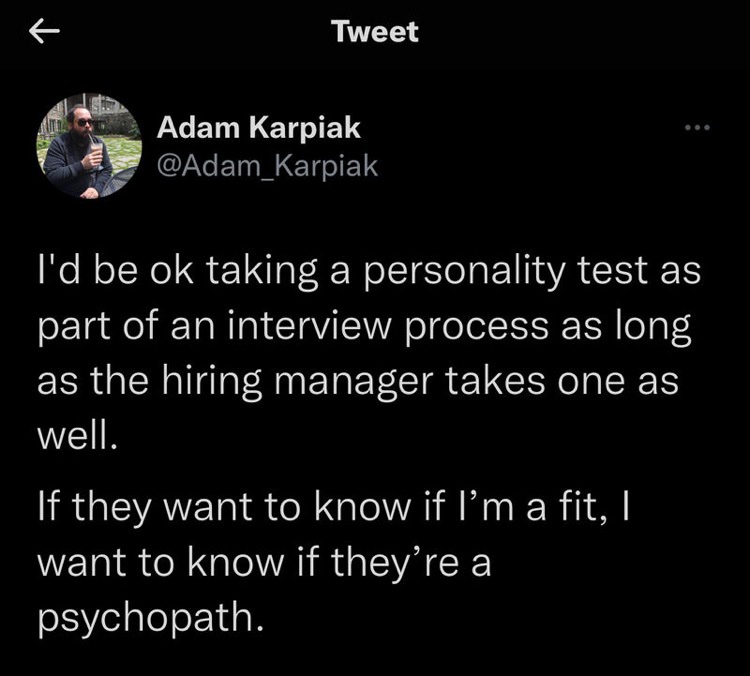 Rejuvenate_HR's tweet photo. Ditto! Interviewing should be a two way street! https://t.co/uQIBpfp0pm