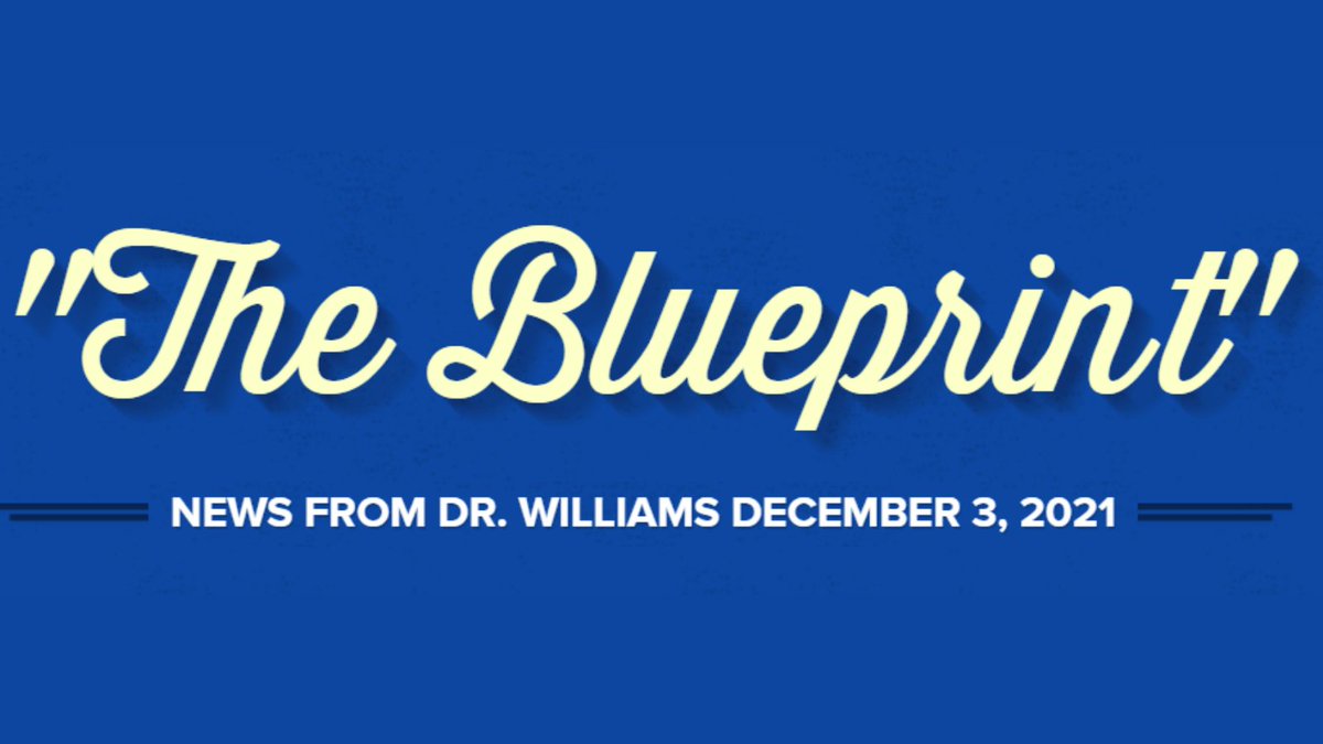 The December 3, 2021 edition of The Blueprint is ready for review. Please click the link, below.

smore.com/qjugv

Take care and have a great weekend!

Dr. Frederick D. Williams, Superintendent