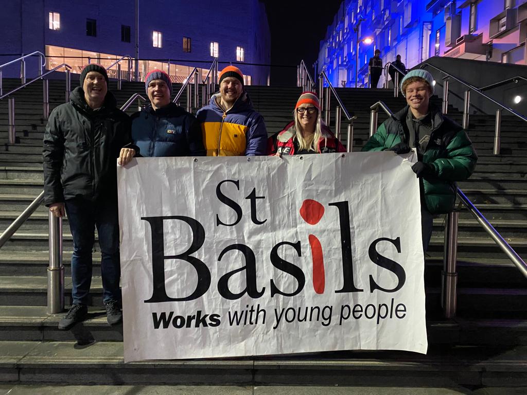 netvisibility's tweet photo. Bit of a different Friday night for the Net Vis team tonight. We have joined our lovely client @StBasilsCharity here in Birmingham to take part in the #bigsleepout Raising funds and awareness for young homelessness. https://t.co/KxBmMdyVXD