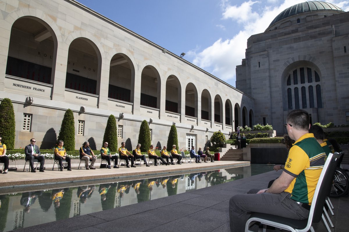 AWMemorial's tweet photo. Twenty-three members of the 2018 Invictus Games team were awarded the Australian Sports Medal during a special presentation at the Memorial this week. The Australian Sports Medal commemorates Australians who have made our country a nation of sporting excellence. #InvictusAus https://t.co/kkelJiYSon