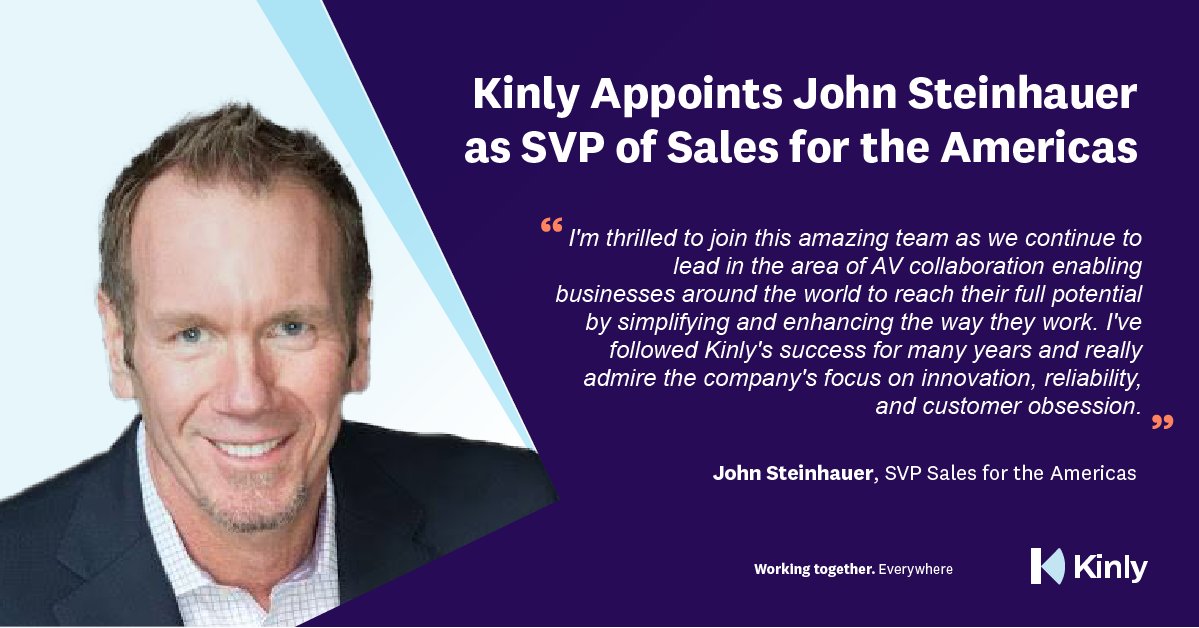 Kinly continues to bring on some amazing talent as we welcome industry veteran John Steinhauer to #teamkinly as our new Senior Vice President of Sales for the Americas! 

Welcome to the Kinly family John! @wearekinly