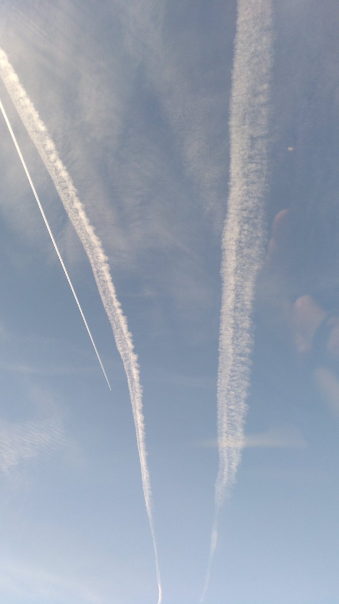 Democradictadur's tweet photo. Estelas de condensación en tu cara y pulmones 
#veneno #chemtrails #covidaereo #bichovolador #genocidio #plandemia #pandemia #genocidas #airetoxico #infeccionpulmonar #reverseworld #estelasvenenosas https://t.co/Wr3iA9UZqL