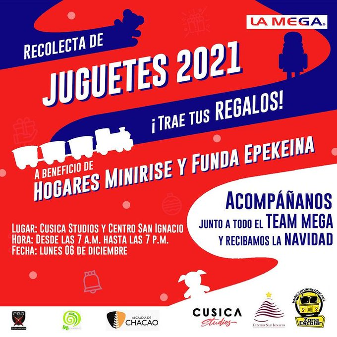 LaMega107's tweet photo. ¡Regresa la recolecta de juguetes de #ZonaEscolar y @LaMega107! 🎁🎄
Este 06/12 colabora con los niñitos de @fundaepekeina y #MiniRise con un juguete en buen estado, ropa y comida no perecedera.
Puntos de recolección Cusica Studios y el Centro San Ignacio.
¡Te esperamos! 🤟 https://t.co/KCVDkS0t6e