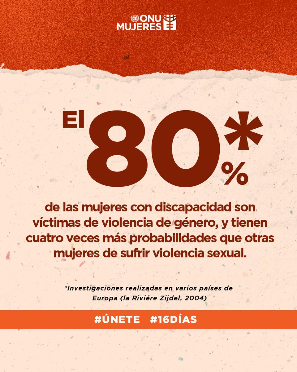 #3D 
Las mujeres con discapacidad enfrentan más barreras para escapar del ciclo de la violencia, debido a las limitadas oportunidades educativas🎓, laborales y de participación🙋‍♀️, lo que las hace más propensas a vivir en condiciones de pobreza y dependencia.​

#16Días