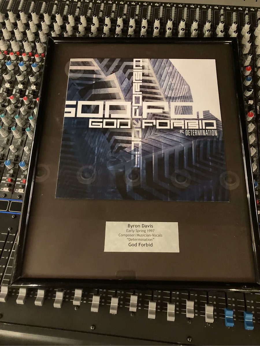 Giving credit where credit is due! We are recognizing Byron Davis, a 1997 grad of TheRecW, for his work with God Forbid with a plaque in our main lobby!

#TheRecW#GodForbid