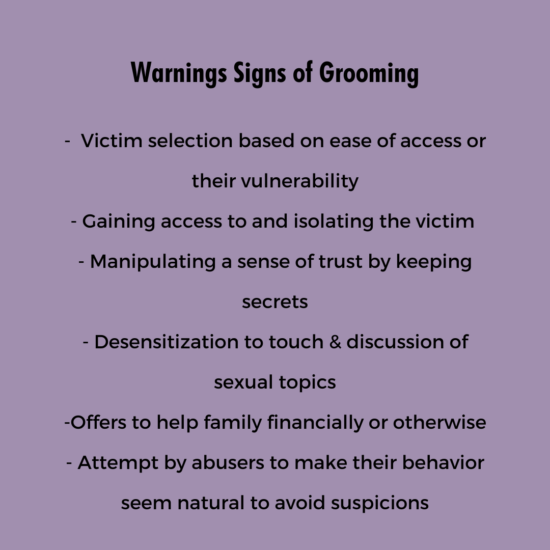 STANDUPTAMU's tweet photo. Grooming is a very common manipulation tactic used in the crime of sex trafficking, where a trafficker will create a false sense of trust with their intended victim. It happens without the victim knowing the behaviors have harmful intent or outcomes. #factsharefriday https://t.co/Gox2FK0E0H