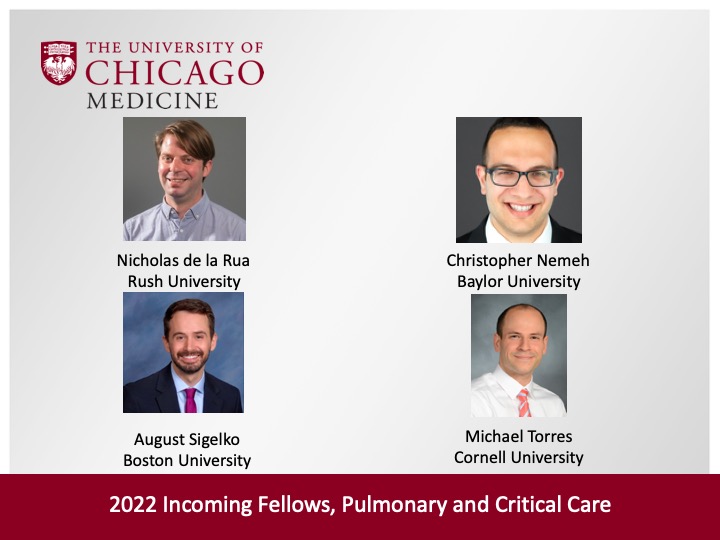 PCCM UChicago (@uchicagopccm) on Twitter photo We are thrilled that these four outstanding physicians are joining us! Looking forward to working with you all come 2022! @CNemehMD <a href="/AugustSigelko/">August Sigelko</a> We are thrilled that these four outstanding physicians are joining us! Looking forward to working with you all come 2022! @CNemehMD <a href="/AugustSigelko/">August Sigelko</a>