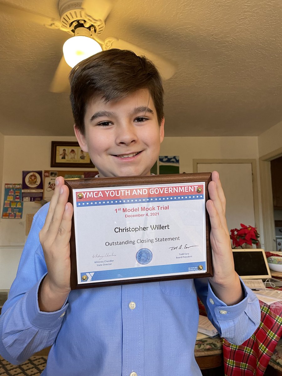 TimWillert1's tweet image. My 11-year-old participated in a mock trial sponsored by YMCA Youth and Government on Friday in OKC and took home the Outstanding Closing Statement award. Way to go, buddy!