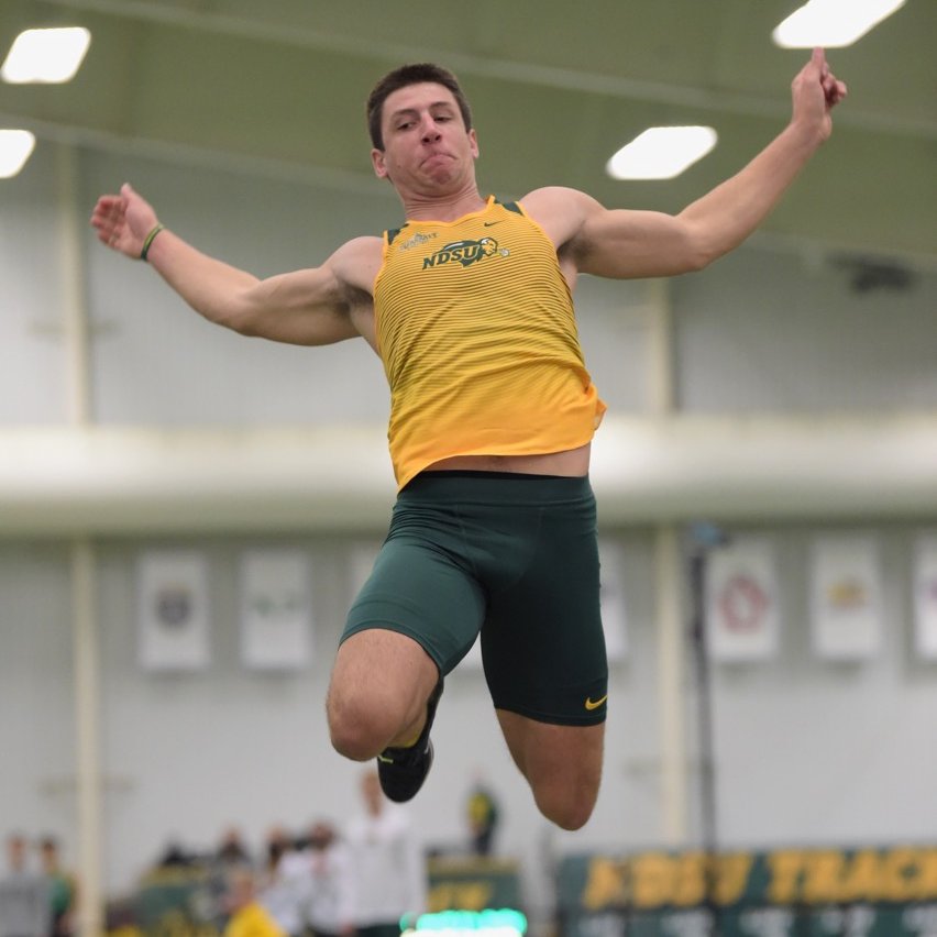 NDSUTrackField's tweet photo. Eric VanErp won the Dakota Alumni Classic pentathlon, scoring a personal-best 3,567 points to rank 10th in NDSU history. https://t.co/p16xcsI6YQ