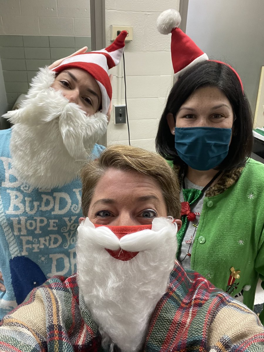 PJ23School's tweet photo. We think it’s safe to say that PJ23 faculty and staff are feeling the Christmas spirit!🎅🏾🎄 
#dreamteam #ChristmasSpirit #ElfDay #WeLoveOurTeachers #ThePJ23Difference #chicathschools #archchicago https://t.co/gRx3c1Y1xe