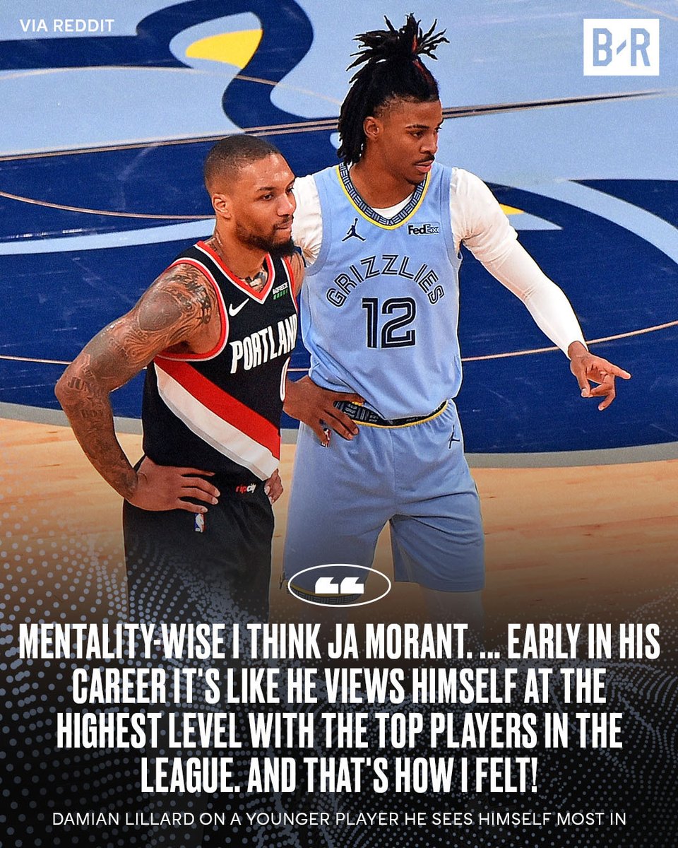 BleacherReport's tweet photo. .@Dame_Lillard 🤝 @JaMorant 

(via Reddit) https://t.co/hxT2dEwbci