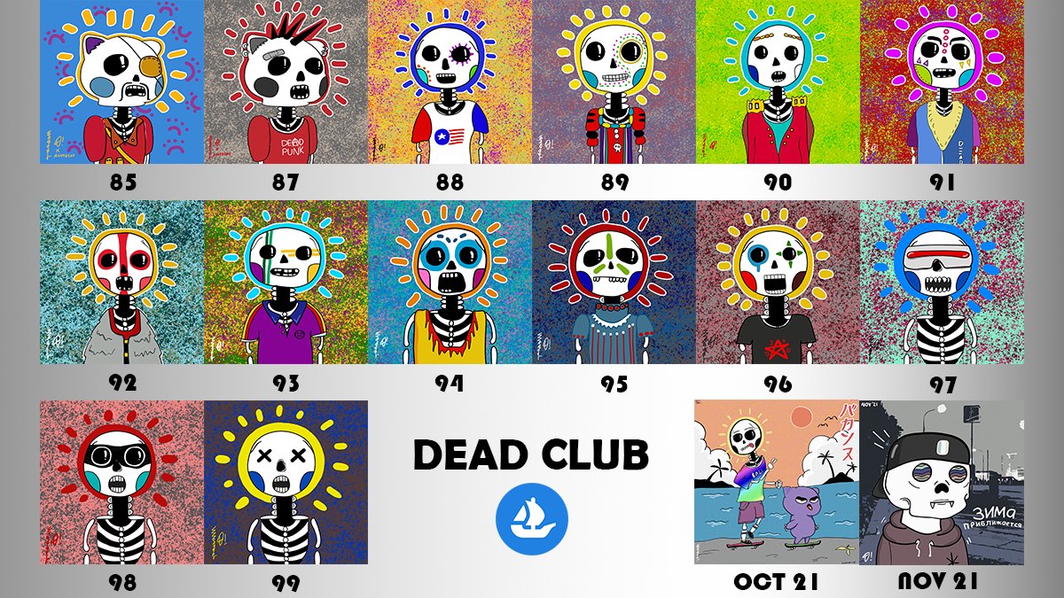 DeadClubNFT's tweet photo. @LauraHarpercoll DEADs Post Genesis Era are still available on @opensea 
⭐️ Common, Uncommon, Rare
⚠️ 0.01 - 0.03 ETH
🔥💀There will be only 300 regular DEADs in total

Meet DEADs at https://t.co/MQSaNjlpD6
Join Dead Club Discord: https://t.co/i6DfOSL7gE 
#opensea #OpenSeaNFT https://t.co/AUQbFLkxNa