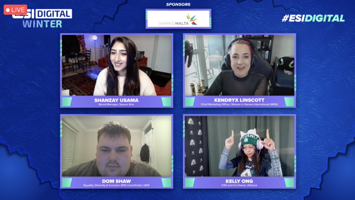 GETWIGI's tweet photo. Thank you @esportsinsider for including WIGI in #ESIDigital Winter!
Check out this recap from ESI featuring @Kendryx_, @kellymilkies, @DominicShaw94, and @ShanzayU and their conversation on Equity, Diversity, and Inclusion initiatives in esports 🔗 https://t.co/v1yhmwzTmi https://t.co/2f3cLGe5Nx