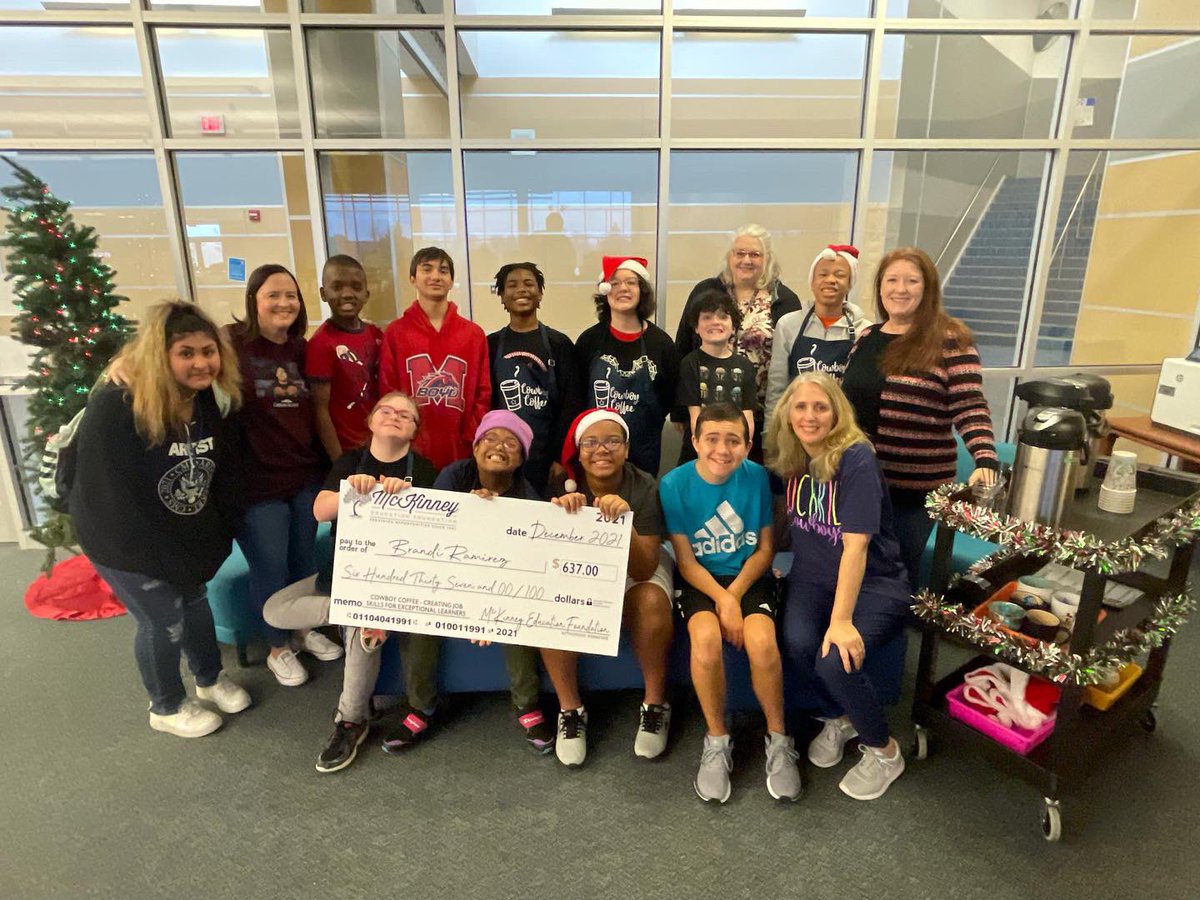 CockrillCowboys's tweet photo. Congratulations to Mrs. Ramirez and her class! Today they were awarded a grant from the @McKinneyEdFdtn for the weekly “Cowboy Coffee” cart they provide for our teachers and staff. 🎉
⭐️
#CMSSticksTogether
#DoYourBestBeYourBest
⭐️ https://t.co/SUUMrrHbJj