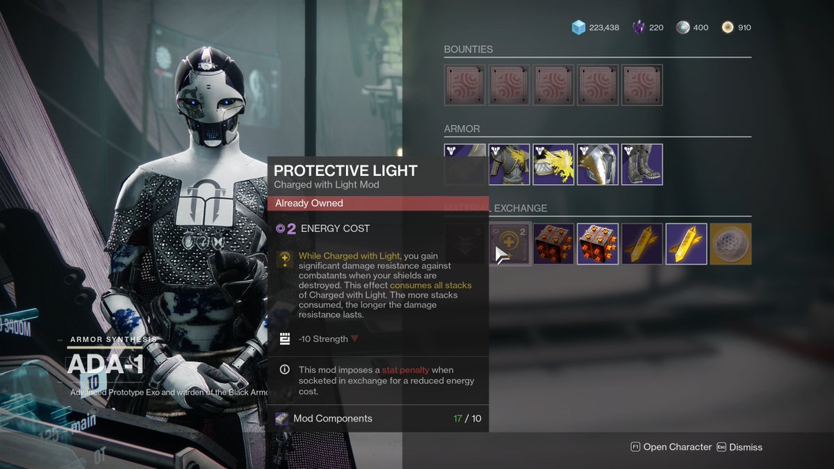 Awaken_Fury's tweet photo. Destiny 2 Vendor ADA-1 is Selling the PROTECTIVE LIGHT mod, Get it before daily reset and stay ALIVE LONGER

THE NEW SANDBOX COMING NEXT WEEK.  

#Destiny2 
#ada1
#chargedwithlight
#destiny2vendors
#gamers 
#twitch 
#streamer
#games
#destiny2builds
#gamergirls 
#mods https://t.co/FXVXPVVH2M