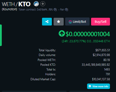 @KounotoriToken We just killed a zero! This GEM going to the moon!! 🚀🚀🚀 $KTO #kounotori #kounotoritoken #storkholders #gains #killthezero