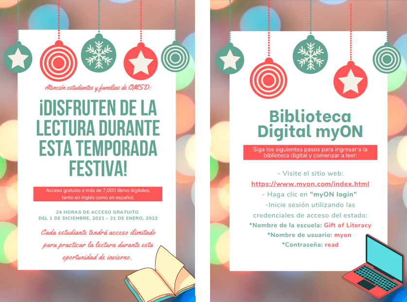 All students have free online access to over 7,000 online books for the next 2 months! Learn more -  bit.ly/3ElZSTn

¡Todos los estudiantes tienen acceso en línea gratuito a más de 7,000 libros durante los próximos 2 meses! Aprende más - bit.ly/31ixpQo