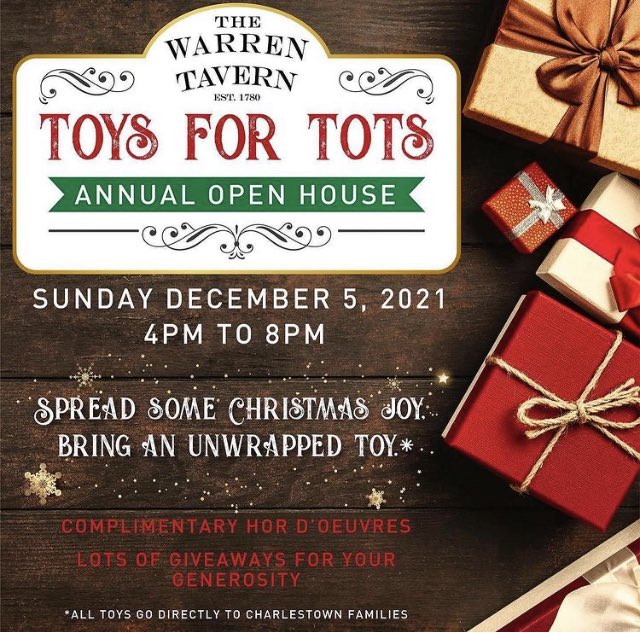If you’re in/near C’town on Sunday, come by the <a href="/WarrenTavern/">Warren Tavern</a> to support a great cause, Toys For Tots. Always a fun time with good people. 🎄 🎁 🍺 🍷