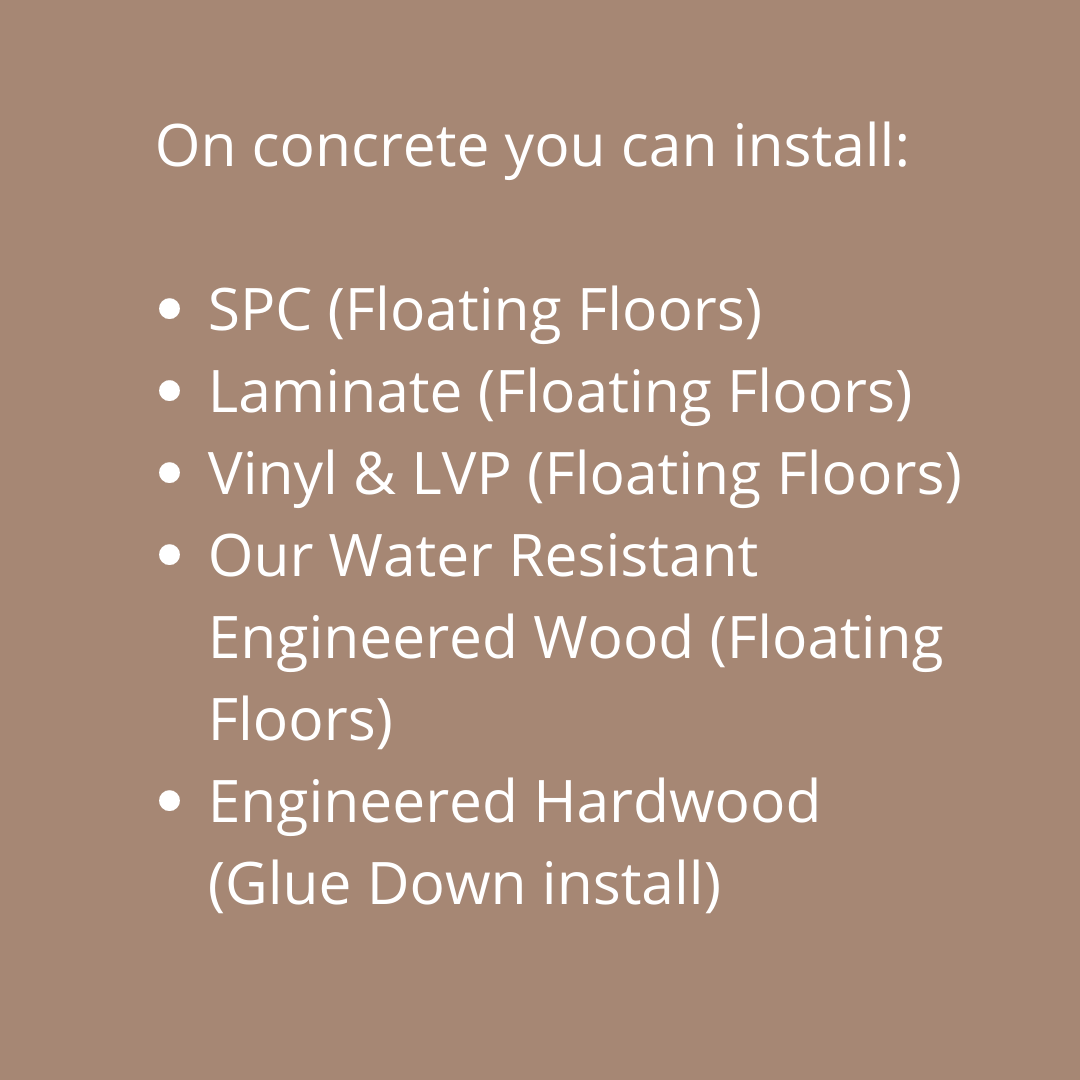 FlooringMy's tweet photo. What type of flooring can you install over concrete? 

#flooring #flooringinstallation #hardwoodfloors https://t.co/LnxKHpqf4z