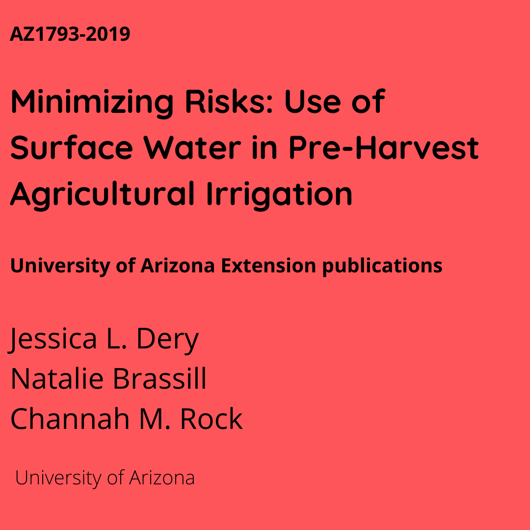 ps_sci's tweet photo. Thinking about #agricultural #water #treatment? So are we! Check out this Extension publication from @arizonacooperativeextension by #JessicaDery, #NatalieBrassill, & @channah_rock - a great overview of how to #minimizerisks when using #surfacewater in #preharvest ag #irrigation. https://t.co/Rqm4QOF8w2