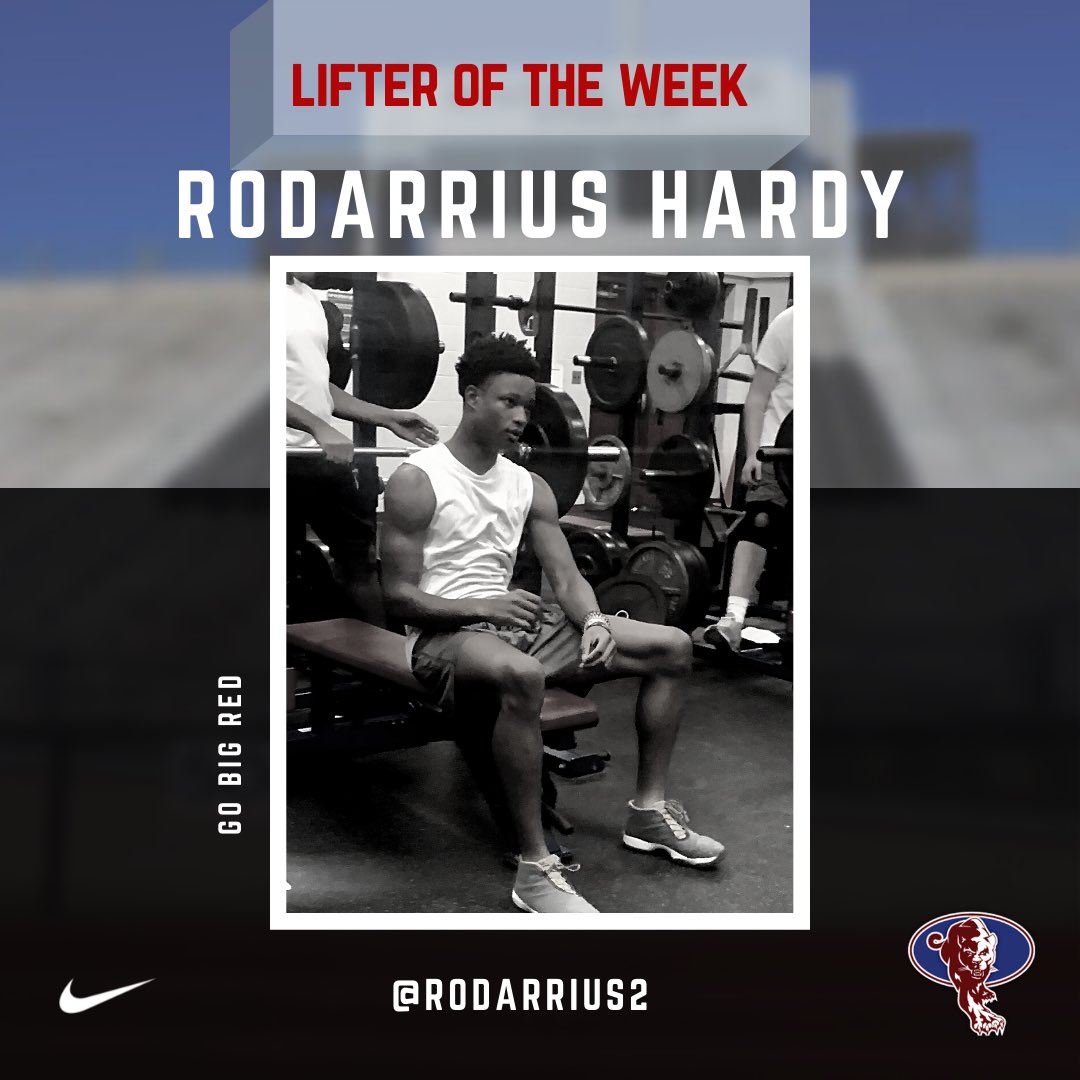 RecruitHuntsvi1's tweet photo. Congratulations to @Rodarrius2 in being named our first Lifter of the Week for the 2021-2022 offseason! 

#RecruitHSV 🐾 #GBR 🔴 https://t.co/c5snSNjwKC