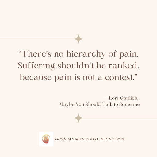 karanwellness's tweet photo. You don’t have to justify your feelings since there is no hierarchy of pain ♥.

#OnMyMindFoundation #Nonprofit #MentalHealth #Wellness #Pain #BookRecommendations https://t.co/jxkQR3AoJ3
