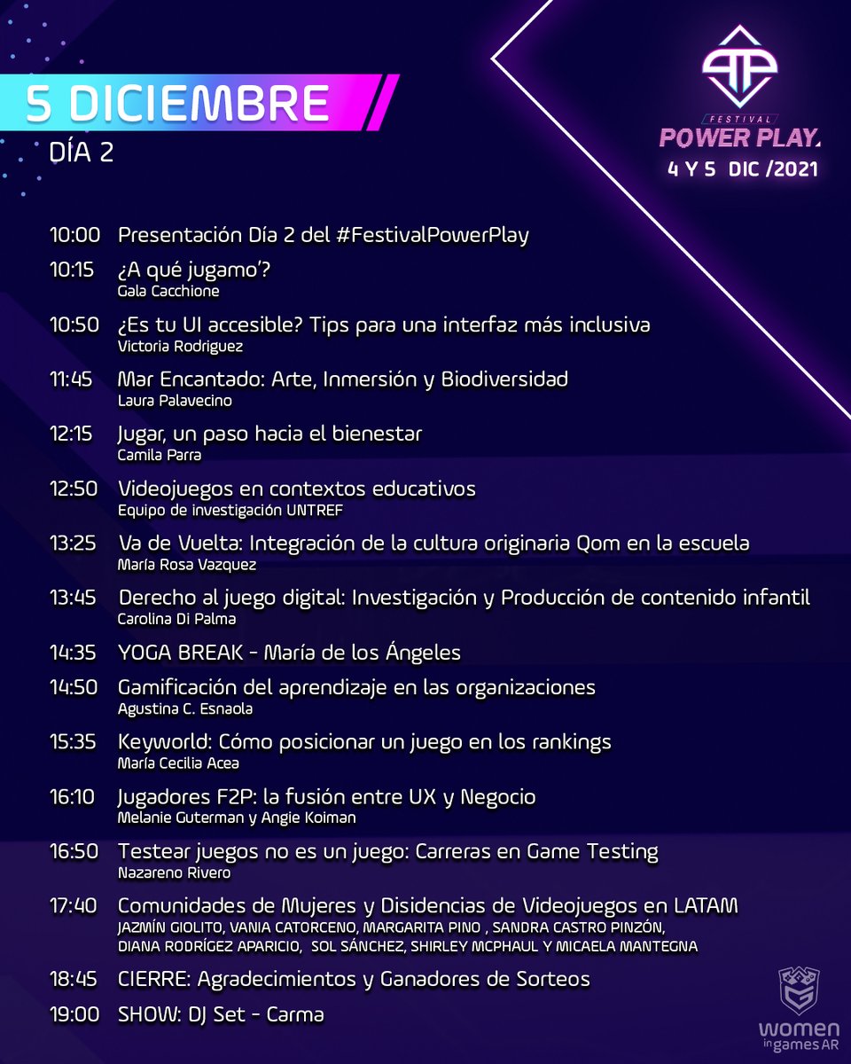 womeningamesAR's tweet photo. ✨¡Así apareció el #cronograma oficial del #FestivalPowerPlay!

💚Estamos más que orgullosxs de presentar un ciclo de speakers y actividades tan variadas que habilitan a pensar a los #videojuegos como un espacio de rubros infinitos.

Más info 👉https://t.co/0JshcsMdAP https://t.co/BKLNKzXVHt
