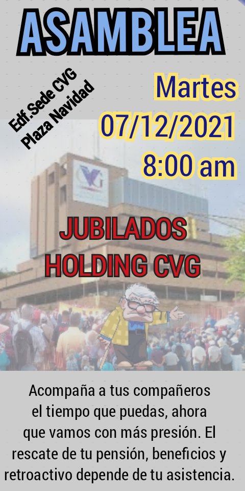 CvGista's tweet photo. Asamblea con más acciones para el 07 de Diciembre, Edf. Sede CVG, Plaza Navidad, asistan vamos a triplicar estos 70 asistentes de la convocatoria anterior, vale la pena por la pensión que debería ser mínimo 200 Bs hasta más de 1.000 Bs y ni se diga del retroactivo desde el 2018. https://t.co/HtxL5O4ikm