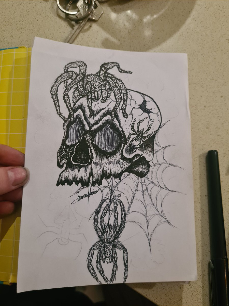 Spider Skull 💀 🕷

#spider #scull #spiders #spiderweb #brokenskull #illustration #illustrationart #fineline #finelineart #detail #draw #drawing